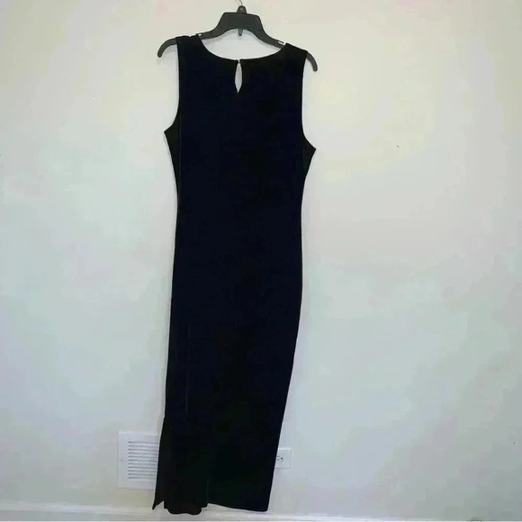 Vintage Deep Purple Velvet Maxi Dress Whimsigoth 90s Keyhole Back Large - Picture 7 of 12